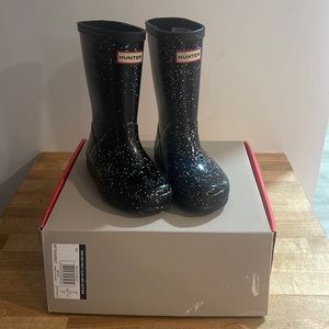 Toddler Black Glitter Hunter Rainboots